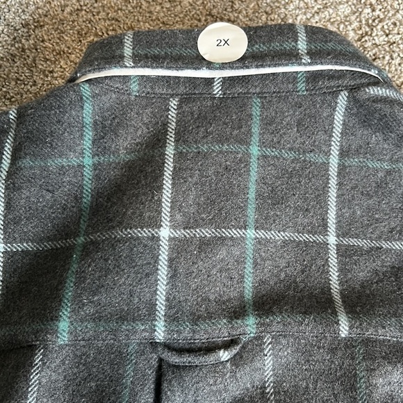 NWT Field Gear FG flannel men’s 2X grey window plaid 💯 cotton button down shirt - Picture 10 of 11